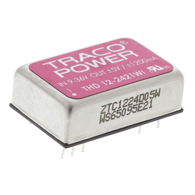 1 Tube of 10 - TRACOPOWER THD 12WI DC-DC Converter, ±5V dc/ ±1.2A Output, 9 - 36 V dc Input, 12W, Through Hole, +85°C Max Temp