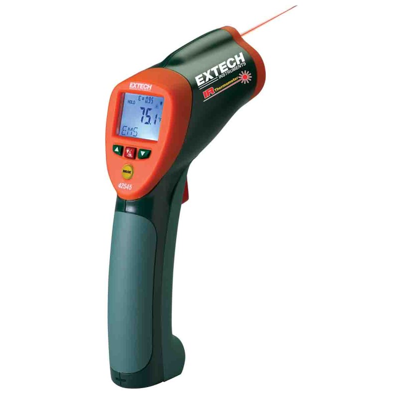 1 pcs - Extech 42545 Infrared Thermometer, -50°C Min, 2 °C Accuracy, °C and °F Measurements With RS Calibration