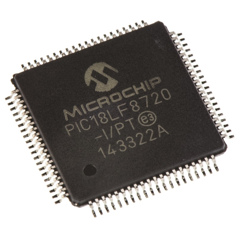 1 pcs - Microchip PIC18LF8720-I/PT, 8bit PIC Microcontroller, PIC18F, 25MHz, 1.024 kB, 128 kB Flash, 80-Pin TQFP