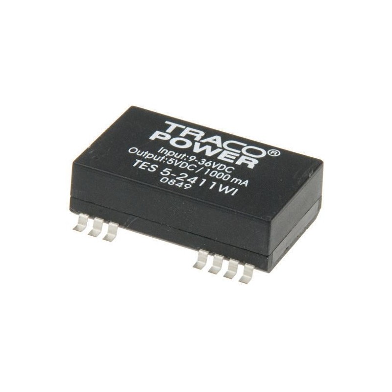1 Tube of 10 - TRACOPOWER TES 5WI DC-DC Converter, ±5V dc/ ±500mA Output, 9 - 36 V dc Input, 5W, Surface Mount, +71°C Max Temp