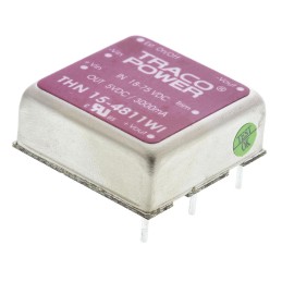 1 Tube of 10 - TRACOPOWER THN 15WI DC-DC Converter, 5V dc/ 3A Output, 18 - 75 V dc Input, 15W, Through Hole, +85°C Max Temp