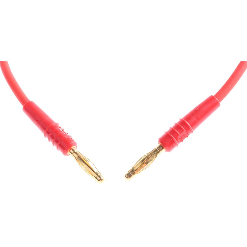 1 pcs - Staubli 2 mm Connector Test Lead, 10A, 30 V ac, 60V dc, Red, 450mm Lead Length