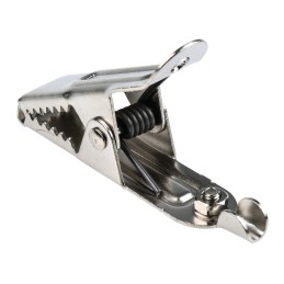 1 pcs - RS PRO Crocodile Clip Crocodile Clip Connection, Nickel-Plated Steel Contact, 25A, Silver