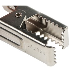 1 pcs - RS PRO Crocodile Clip Crocodile Clip Connection, Nickel-Plated Steel Contact, 25A, Silver