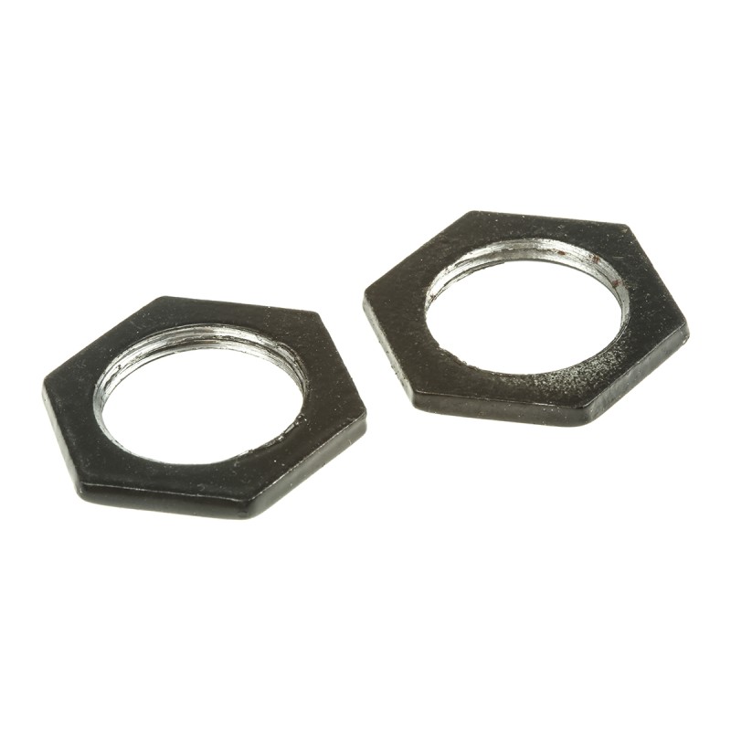 10 pcs - RS PRO Black Steel Cable Gland Locknut, M20 Thread