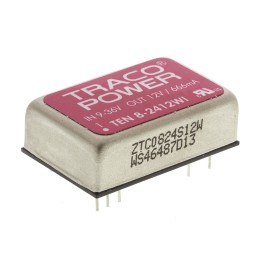 1 Tube of 10 - TRACOPOWER TEN 8WI DC-DC Converter, 12V dc/ 666mA Output, 9 - 36 V dc Input, 8W, Through Hole, +85°C Max Temp