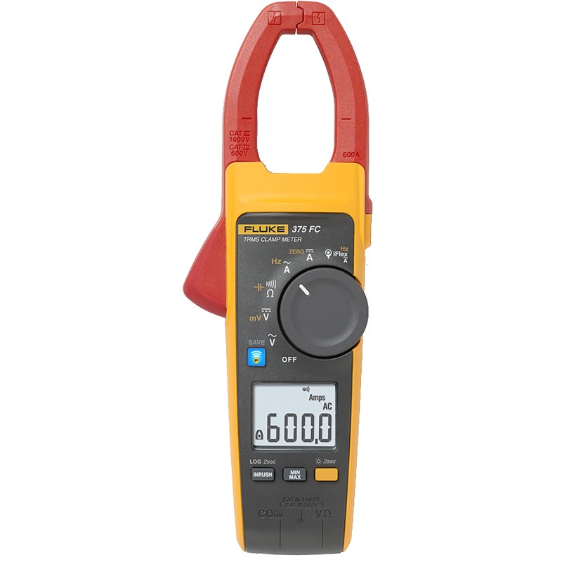 1 pcs - Fluke 375 FC Clamp Meter Bluetooth, 600A dc, Max Current 600A ac CAT III 1000V