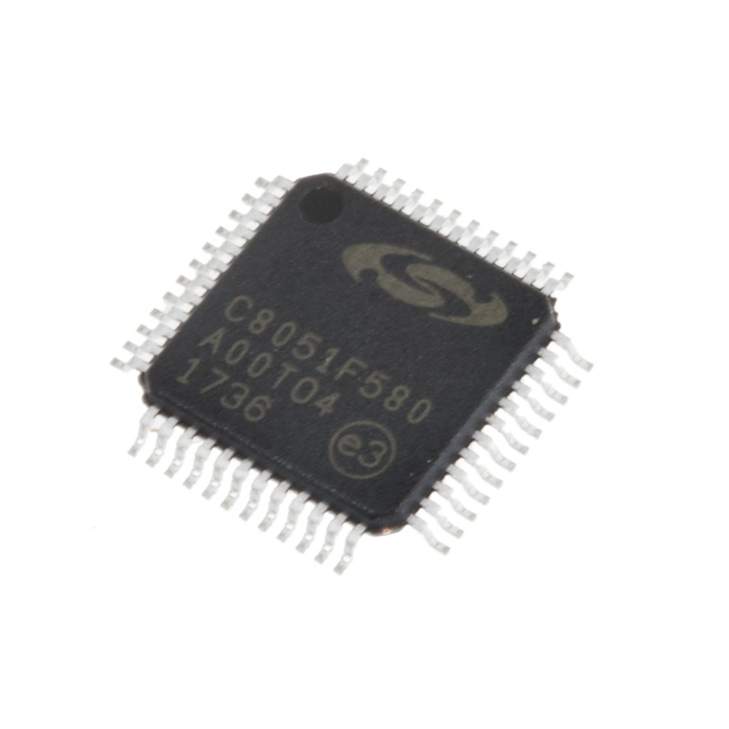 1 pcs - Silicon Labs C8051F580-IQ, 8bit 8051 Microcontroller, C8051F, 24MHz, 128 kB Flash, 48-Pin QFP