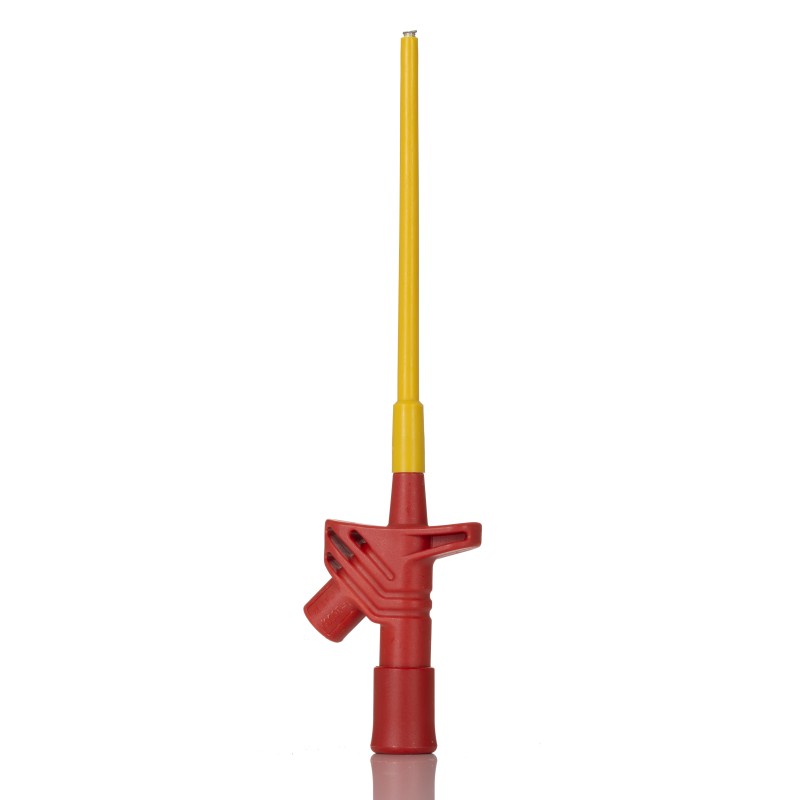 1 pcs - Hirschmann Test & Measurement Red Grabber Clip with Pincers, 4A, 1kV, 4mm Socket