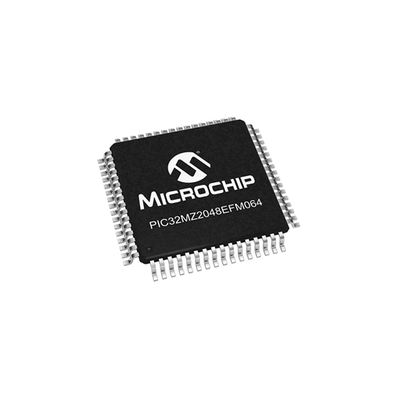 1 pcs - Microchip PIC32MZ2048EFM064-I/PT, 32bit MIPS® MicroAptiv™ Microcontroller, PIC32MZ, 200MHz, 160 (Boot Flash) kB, 2.048