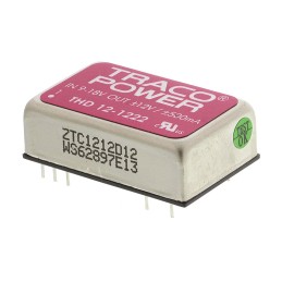 1 Tube of 10 - TRACOPOWER THD 12 DC-DC Converter, ±12V dc/ ±500mA Output, 9 - 18 V dc Input, 12W, Through Hole, +85°C Max Temp