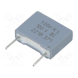 10 pcs x VISHAY - BFC237121104 - Capacitor: polyester, 100nF, 63VAC, 100VDC, 7.62mm, ±10%, 3x8x10mm