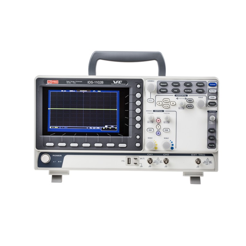 1 pcs - RS PRO IDS1102B Digital Portable Oscilloscope, 2 Analogue Channels, 100MHz - RS Calibrated