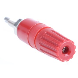 1 pcs - Staubli 15A, Red Binding Post With Brass Contacts and Nickel Plated - 2mm Hole Diameter