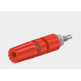 1 pcs - Staubli 15A, Red Binding Post With Brass Contacts and Nickel Plated - 2mm Hole Diameter