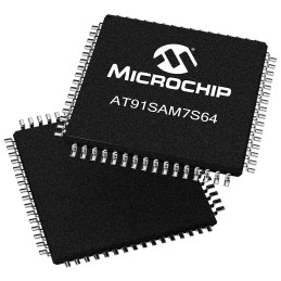 1 pcs - Microchip AT91SAM7S64C-AU, 32bit ARM7TDMI Microcontroller, AT91, 55MHz, 64 kB Flash, 64-Pin LQFP