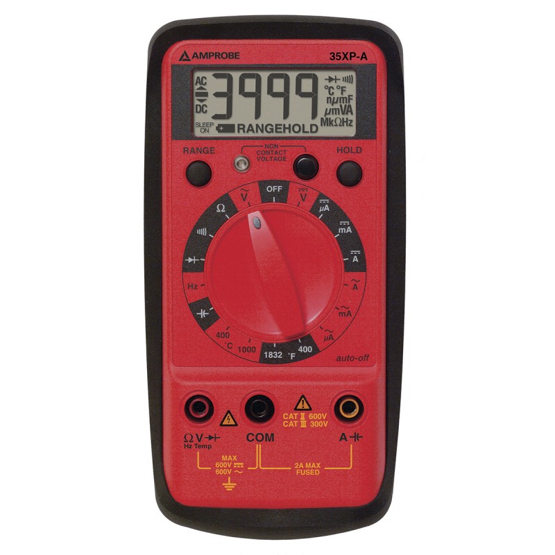 1 pcs - Amprobe 35XPA Handheld Digital Multimeter, 2A ac Max, 2A dc Max, 600V ac Max