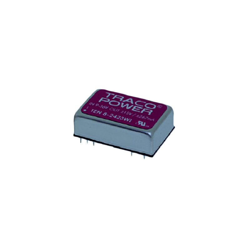 1 Tube of 10 - TRACOPOWER TEN 8WI DC-DC Converter, ±15V dc/ ±265mA Output, 18 - 75 V dc Input, 8W, Through Hole, +85°C Max Temp
