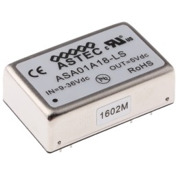 1 Tube of 10 - Artesyn Embedded Technologies ASA DC-DC Converter, 5V dc/ 1A Output, 9 - 36 V dc Input, 5W, Through Hole, +71°C
