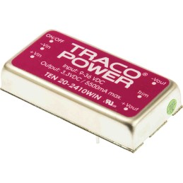 1 Tube of 10 - TRACOPOWER TEN 20WIN DC-DC Converter, 3.3V dc/ 5.5A Output, 9 - 36 V dc Input, 20W, Through Hole, +85°C Max Temp