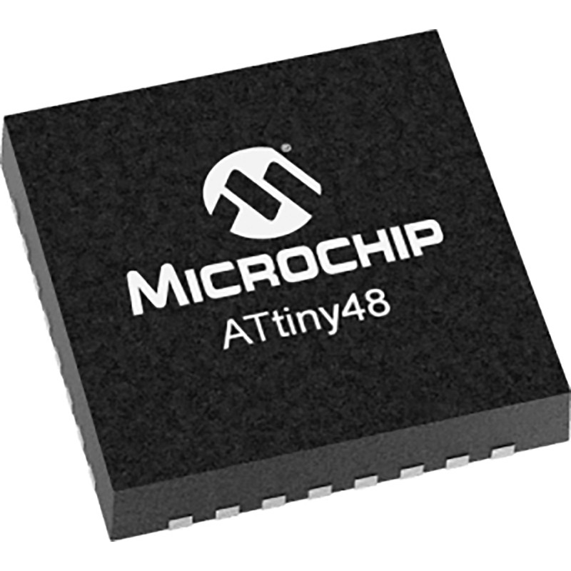 10 pcs - Microchip ATTINY48-MMU, 8bit AVR Microcontroller, ATtiny48, 12MHz, 4 kB Flash, 28-Pin QFN