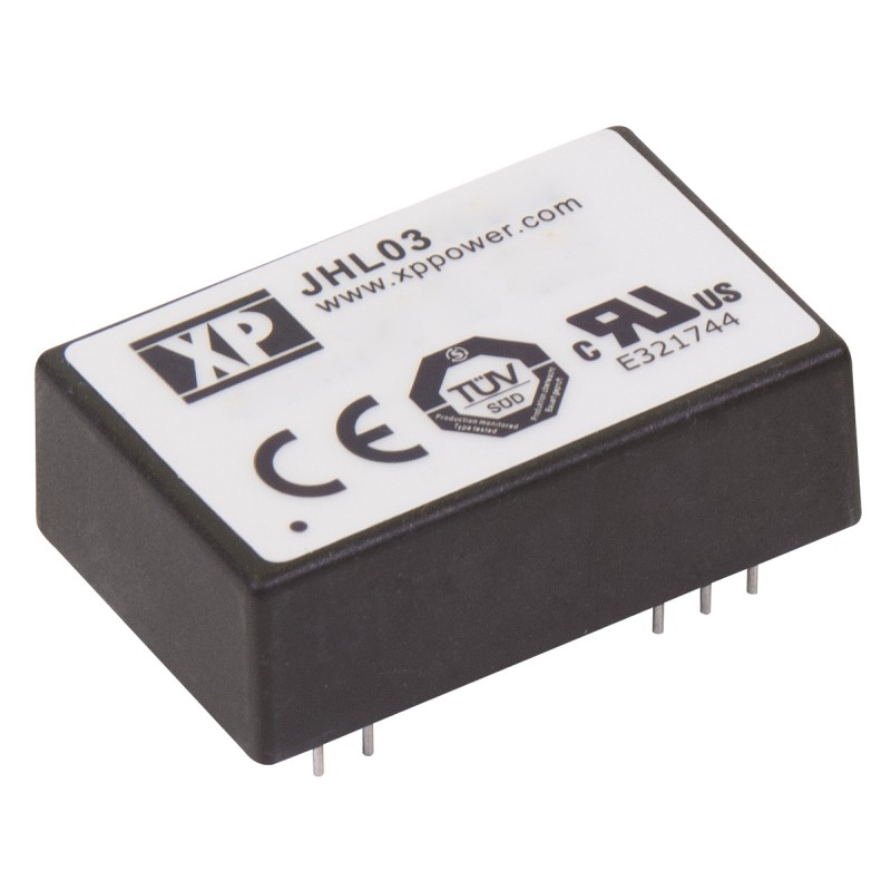 1 Tube of 10 - XP Power JHL03 DC-DC Converter, 5V dc/ 600mA Output, 10 - 17 V dc Input, 3W, Through Hole, +80°C Max Temp -20°C
