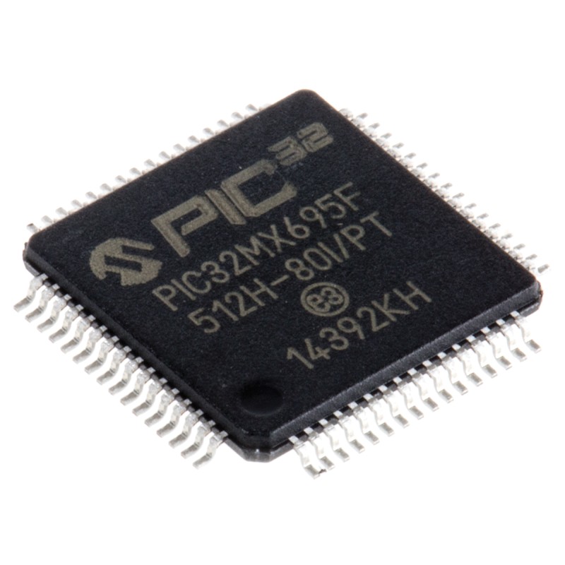 25 pcs - Microchip PIC32MX695F512H-80I/PT, 32bit PIC Microcontroller, PIC32MX, 80MHz, 12 kB, 512 kB Flash, 64-Pin TQFP