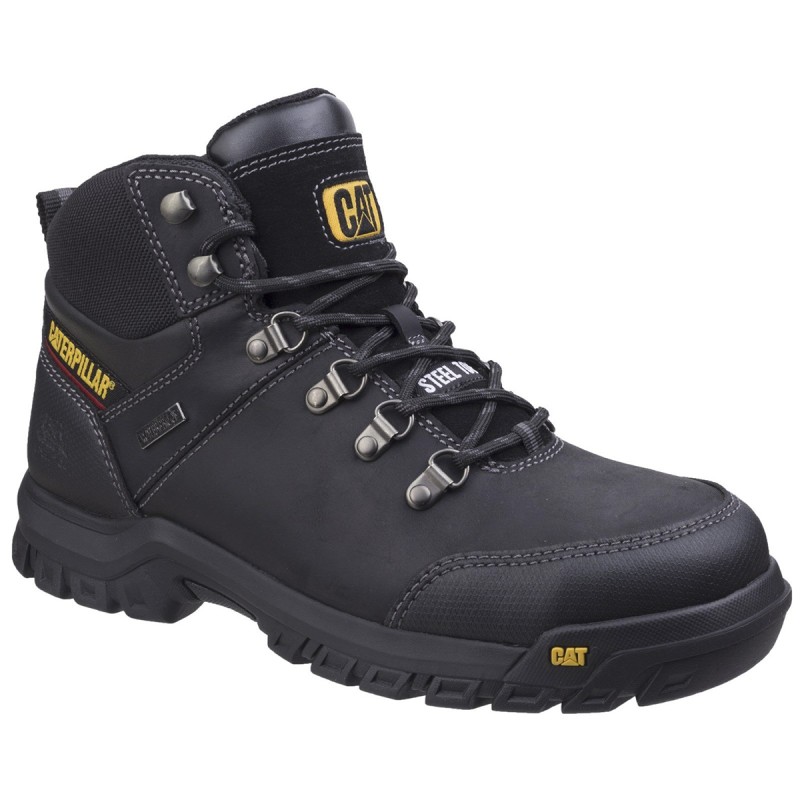 1 Pair - Caterpillar Framework Black Steel Toe Capped Safety Boots, UK 8, EU 42