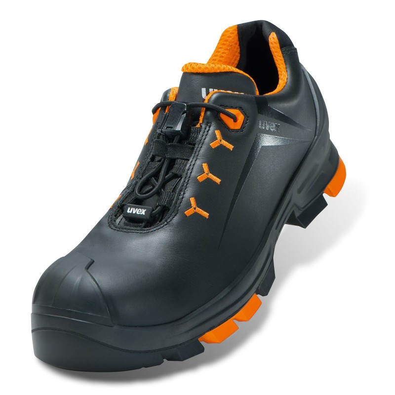 1 Pair - Uvex Uvex 2 Men, Women Black, Orange Non Metallic Toe Capped Safety Shoes, UK 4, EU 37