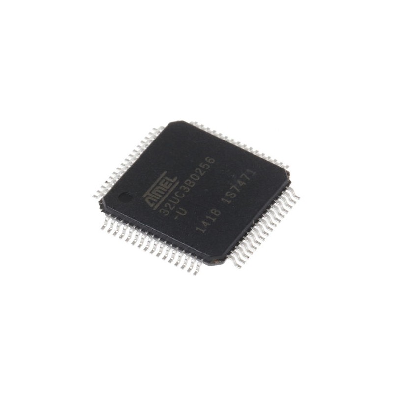 1 pcs - Microchip AT32UC3B0256-A2UT, 32bit AVR32 Microcontroller, AT32, 60MHz, 256 kB Flash, 64-Pin TQFP