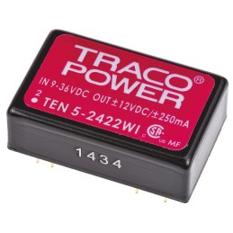 1 Tube of 10 - TRACOPOWER TEN 5WI DC-DC Converter, ±12V dc/ ±250mA Output, 9 - 36 V dc Input, 6W, Through Hole, +85°C Max Temp