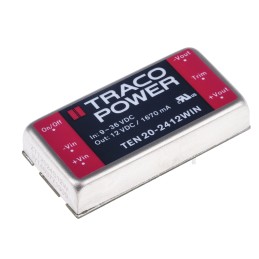 1 Tube of 10 - TRACOPOWER TEN 20WIN DC-DC Converter, 12V dc/ 1.67A Output, 9 - 36 V dc Input, 20W, Through Hole, +85°C Max Temp