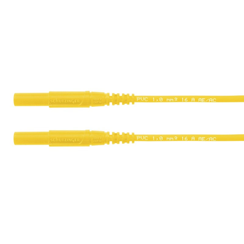 1 pcs - Schutzinger Test lead, 16A, 1kV, Yellow, 2m Lead Length
