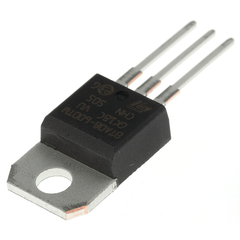 5 pcs - STMicroelectronics Through Hole, 3-pin, TRIAC, 800V, Gate Trigger 1.3V 800V