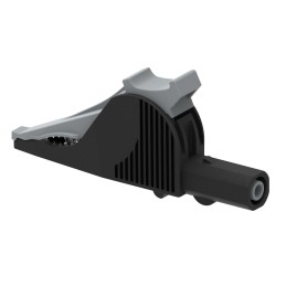 1 pcs - Electro PJP Alligator Clip, Nickel-Plated Steel Contact, 36A, Black