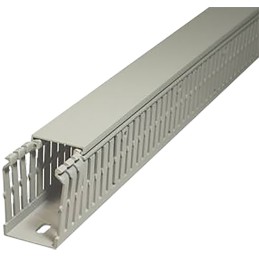 30 pcs - SES Sterling GN-A6/4 LF Grey Slotted Panel Trunking - Open Slot, W25 mm x D30mm, L2m, PVC