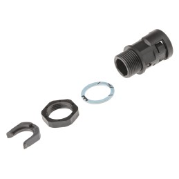 4 pcs - PMA Straight, Conduit Fitting, 12mm Nominal Size, PG11, PA 6, Black