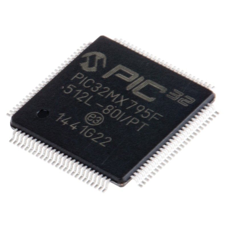 25 pcs - Microchip PIC32MX795F512L-80I/PT, 32bit PIC Microcontroller, PIC32MX, 80MHz, 12 kB, 512 kB Flash, 100-Pin TQFP