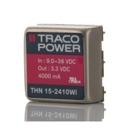 1 Tube of 10 - TRACOPOWER THN 15WI DC-DC Converter, 3.3V dc/ 4A Output, 9 - 36 V dc Input, 15W, Through Hole, +85°C Max Temp