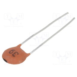 100 pcs x SR PASSIVES - CCK-39P/2.5 - Capacitor: ceramic, 39pF, 100V, C0G (NP0), ±5%, THT, 2.5mm