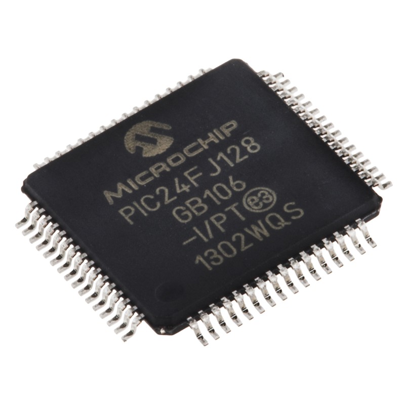 25 pcs - Microchip PIC24FJ128GB106-I/PT, 16bit PIC Microcontroller, PIC24FJ, 32MHz, 128 kB Flash, 64-Pin TQFP