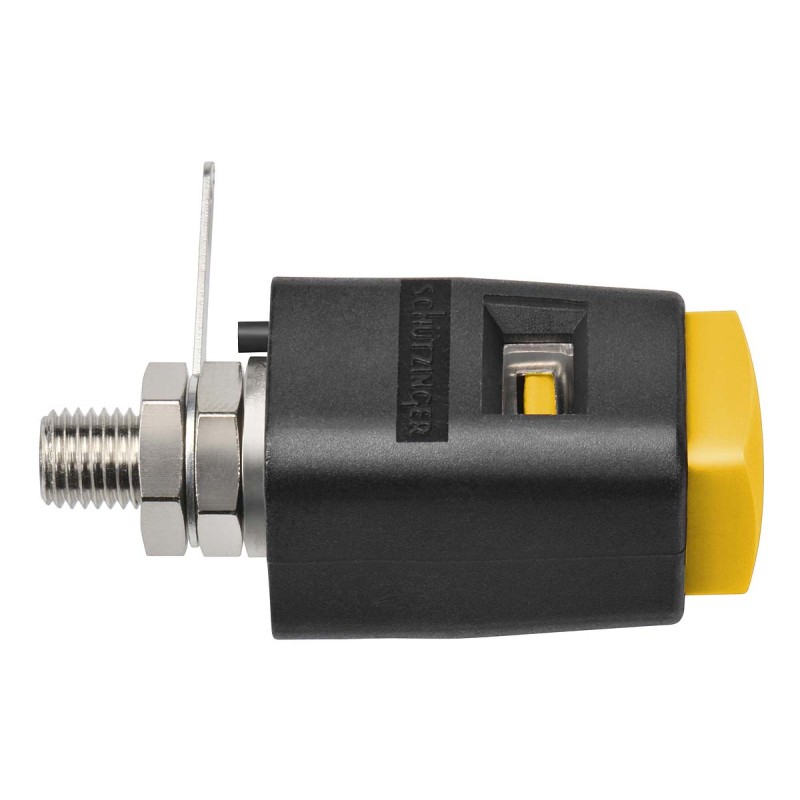 1 pcs - Schutzinger 6.2mm Yellow Terminal Post, 33V dc, 16A, M6 Thread