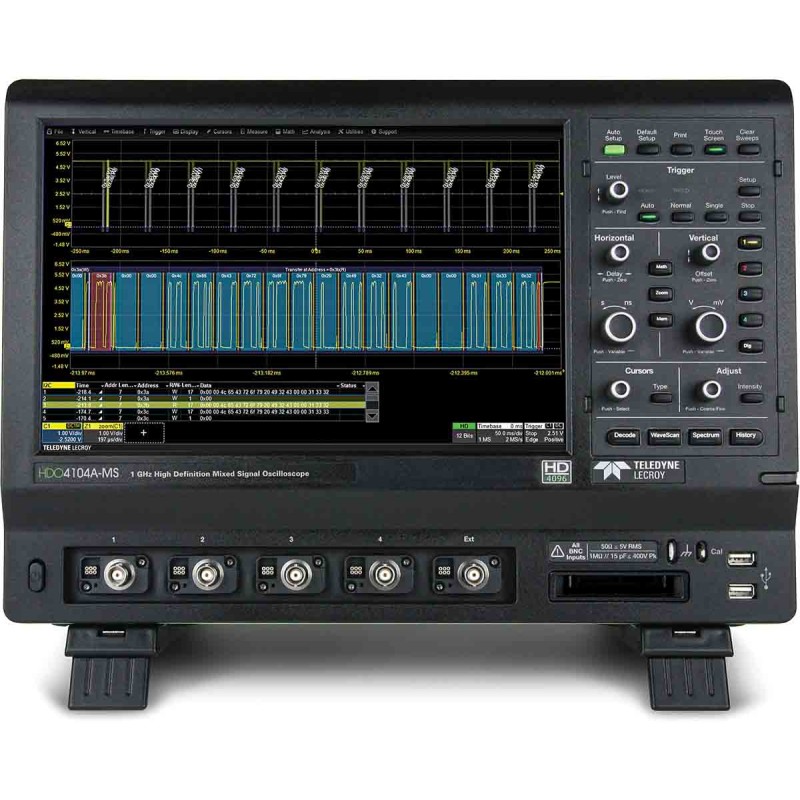 1 pcs - Teledyne LeCroy HDO4104A-MS HDO4000A Series Digital Bench Oscilloscope, 4 Analogue Channels, 1GHz, 16 Digital Channels