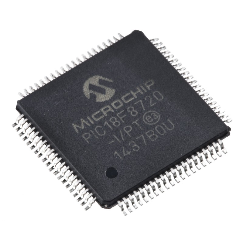10 pcs - Microchip PIC18F8720-I/PT, 8bit PIC Microcontroller, PIC18F, 25MHz, 1.024 kB, 128 kB Flash, 80-Pin TQFP