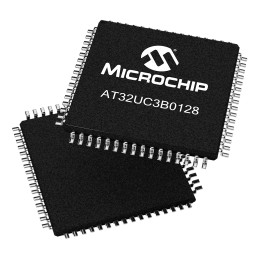 25 pcs - Microchip AT32UC3B0128-A2UT, 32bit AVR32 Microcontroller, AT32, 60MHz, 128 kB Flash, 64-Pin TQFP