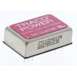 1 Tube of 10 - TRACOPOWER THD 12WI DC-DC Converter, 12V dc/ 1A Output, 9 - 36 V dc Input, 12W, Through Hole, +85°C Max Temp