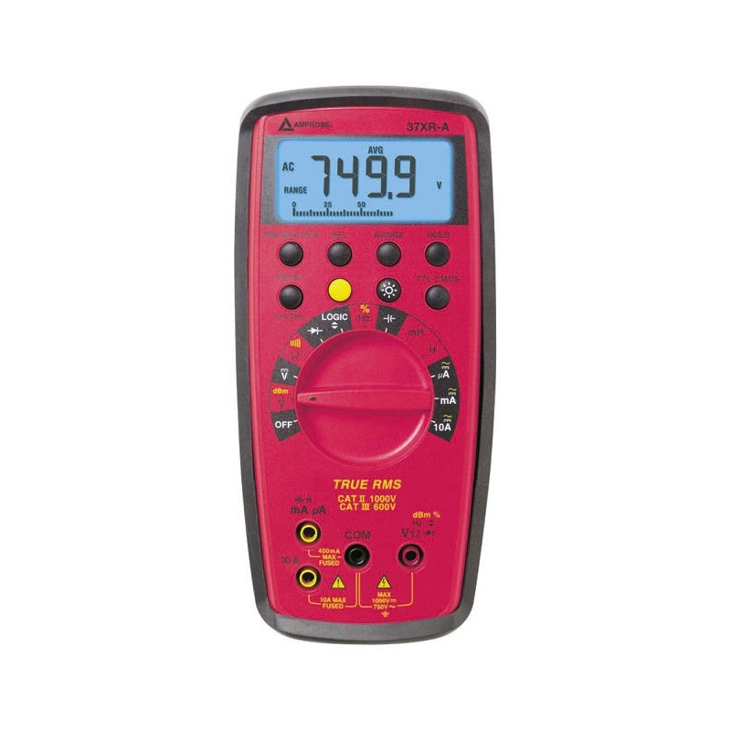 1 pcs - Amprobe 37XRA Handheld Digital Multimeter, True RMS, 10A ac Max, 10A dc Max, 750V ac Max - UKAS Calibrated