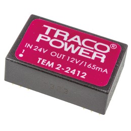 1 Tube of 10 - TRACOPOWER TEM 2 DC-DC Converter, 12V dc/ 165mA Output, 21.6 - 26.4 V dc Input, 2W, Through Hole, +70°C Max Temp