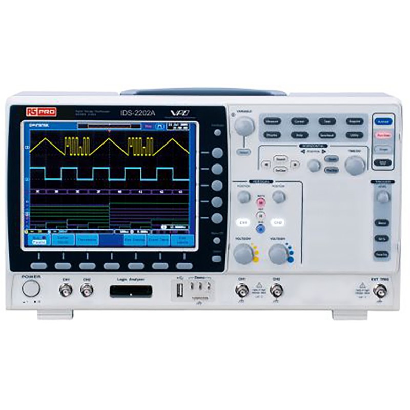 1 pcs - RS PRO IDS2202A Digital Bench Oscilloscope, 2 Analogue Channels, 200MHz - RS Calibrated
