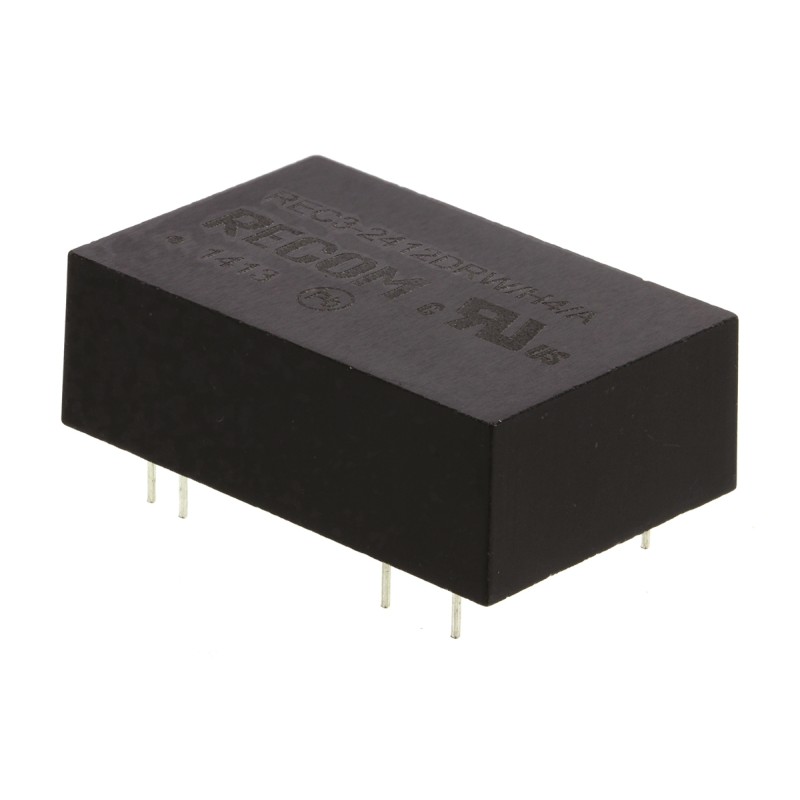 1 Tube of 15 - Recom REC3 DC-DC Converter, ±12V dc/ ±125mA Output, 18 - 36 V dc Input, 3W, Through Hole, +85°C Max Temp -40°C